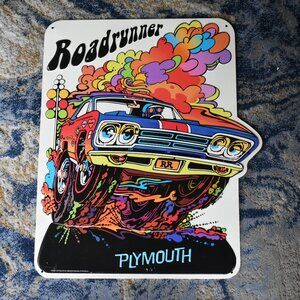 RETRO VINTAGE STYLE Chrysler Open Road Metal Wall Decoration ROAD RUNNER PLYMOUT